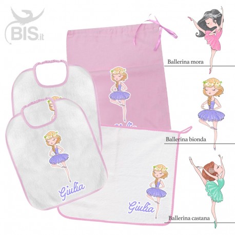 Kit Asilo "Ballerina" PERSONALIZZABILE con nome