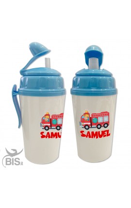 Bicchiere con cannuccia bimbo/a "MOSTRI"