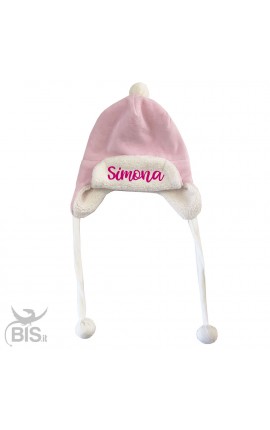 Cappellino in ciniglia con paraorecchie da personalizzare