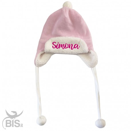 Cappellino in ciniglia con paraorecchie da personalizzare