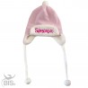 Cappellino in ciniglia con paraorecchie da personalizzare