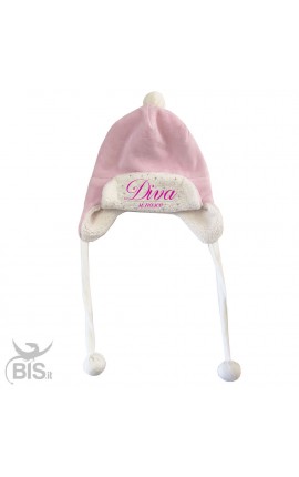 Warm cotton winter hat, padded with ear flaps, to customize