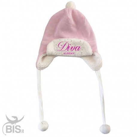 Warm cotton winter hat, padded with ear flaps, to customize