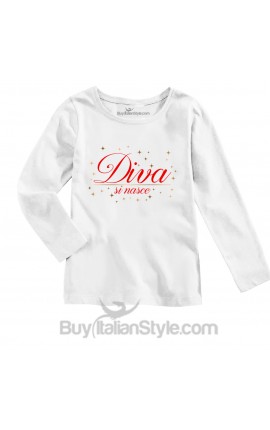 Maglia bimba con stampa "diva sinasce"