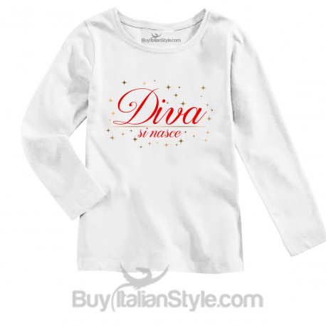 Maglia bimba con stampa "diva sinasce"