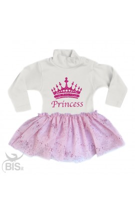 abitino neonata con gonna in organza "Princess"