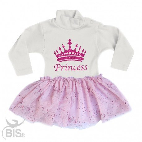 abitino neonata con gonna in organza "Princess"