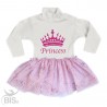 abitino neonata con gonna in organza "Princess"