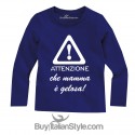 T-shirt bimbo MANICA LUNGA "Attenzione che mamma è gelosa"