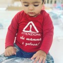 T-shirt bimbo MANICA LUNGA "Attenzione che mamma è gelosa"