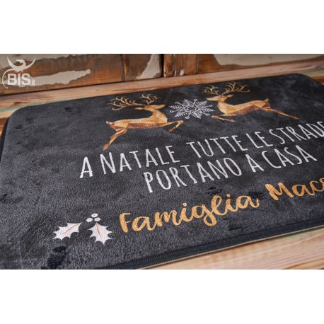 Zerbino/Tappeto da interni "A Natale tutte le strade portano a casa"