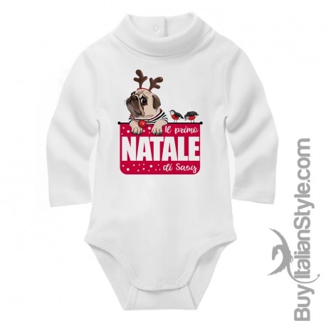 Turtleneck bodysuit "my first christmas"