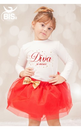 Maglia bimba con stampa "diva sinasce"