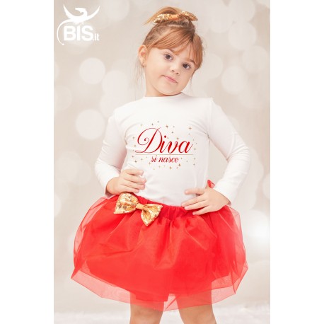Maglia bimba con stampa "diva sinasce"