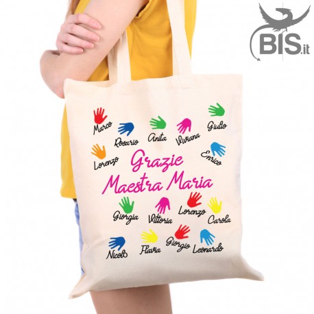 Shopper bag PERSONALIZZABILE con dedica per la maestra