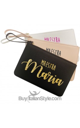 Pochette in ecopelle MAESTRA da personalizzare con nome