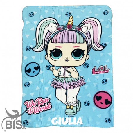 Plaid azzurro "LOL" da personalizzare con nome"