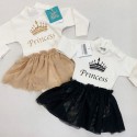 abitino neonata con gonna in organza "Princess"