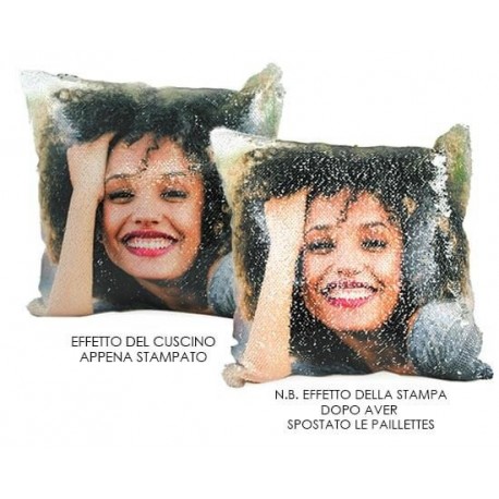 Cuscino quadrato  personalizzabile con paillettes