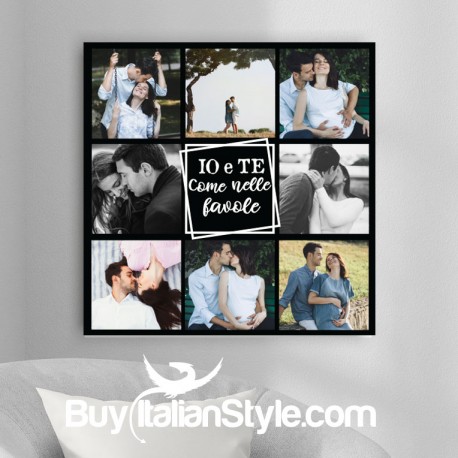 Foto-quadro "Io e te come nelle favole" collage con 8 foto