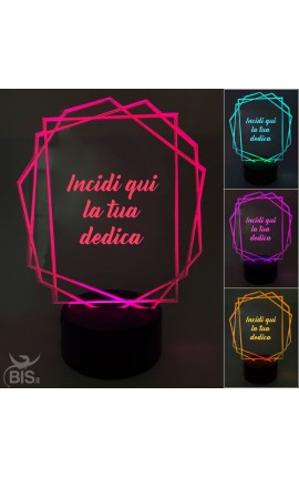 Lampada Led poligono  "Con dedica personalizzabile"