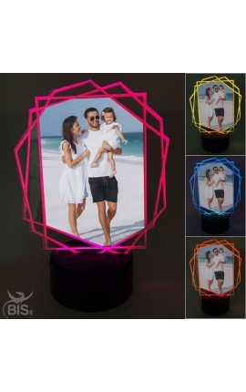 Lampada Led poligono  "Con foto personalizzabile"