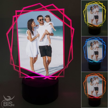 Lampada Led poligono  "Con foto personalizzabile"