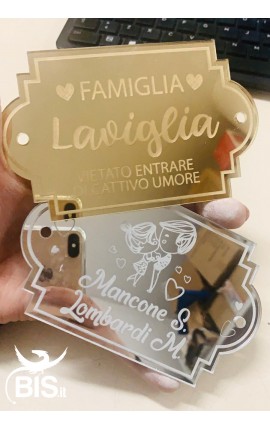 Appendino fuoriporta in plexi "Innamorati" da personalizzare