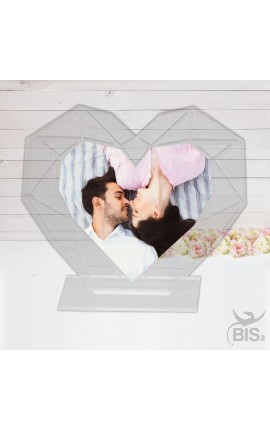 Targhetta a cuore in plexiglass da personalizzare con foto