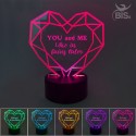 Lampada Led "Io e te come nelle favole"