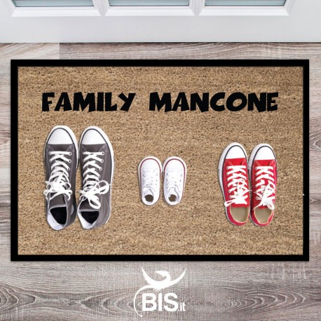 Zerbino cognome e scarpe dei componenti della famiglia