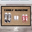 Zerbino cognome e scarpe dei componenti della famiglia