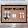 Zerbino cognome e scarpe dei componenti della famiglia