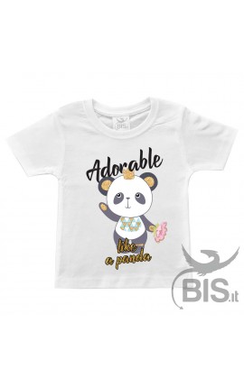 T-shirt bimba manica corta "Adorabile Panda"