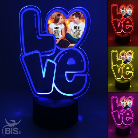 Lampada Led LOVE con foto personalizzabile