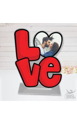 Targhetta in plexi "LOVE" con foto