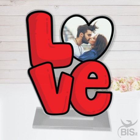 Targhetta in plexi "LOVE" con foto