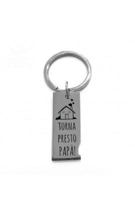 Steel Key Ring "See you at home"