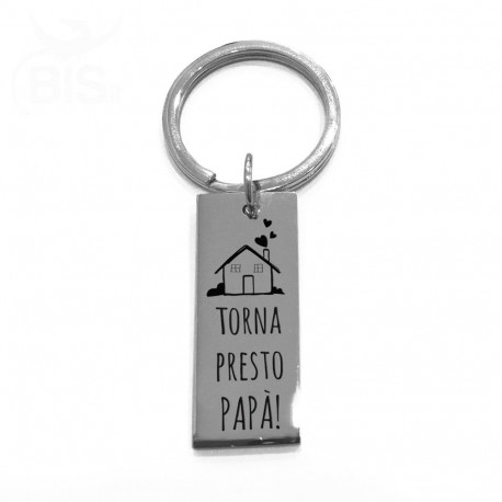 Steel Key Ring "See you at home"