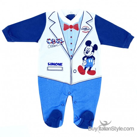 Tutina estiva neonato "Topolino" con nome