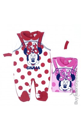 Summer cotton baby jumpsuit, Mickey Mouse and bow tie, to customize