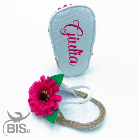 Newborn flat shoes, to customize with name