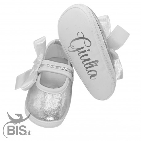 newborn silver shoes