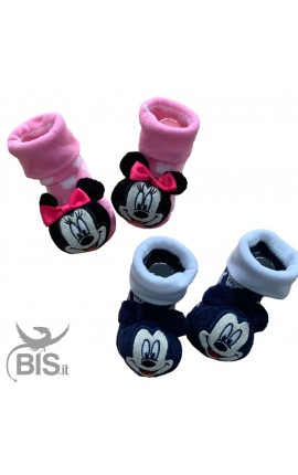 Socks with baby rattles, in warm cotton, "Minnie"