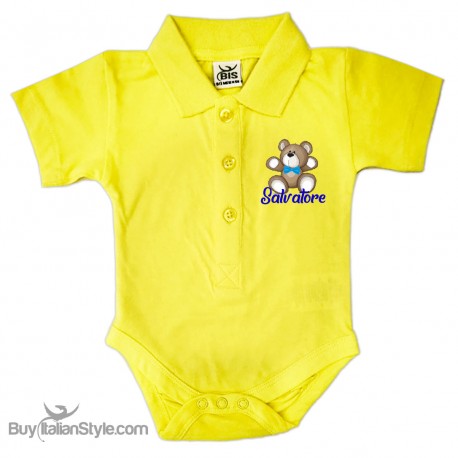 Body Polo Personalizzato "Orsetto e nome"