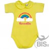 Body neonata colletto con finitura in pizzo  "arcobaleno" da personalizzare