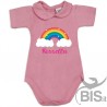 Body neonata colletto con finitura in pizzo  "arcobaleno" da personalizzare