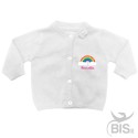 Cardigan in filo neonata  "arcobaleno" da personalizzare