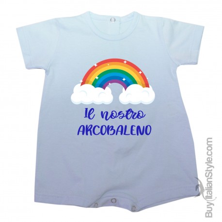 Pagliaccetto bimba/o estivo "arcobaleno" da personalizzare