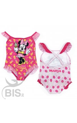 Minnie Costume Bagno Disney Baby Bimba Mare da 3 Anni a 8 Anni Originale ed Ufficiale da Mare Estate 2020 Turchese con Fiocchetti